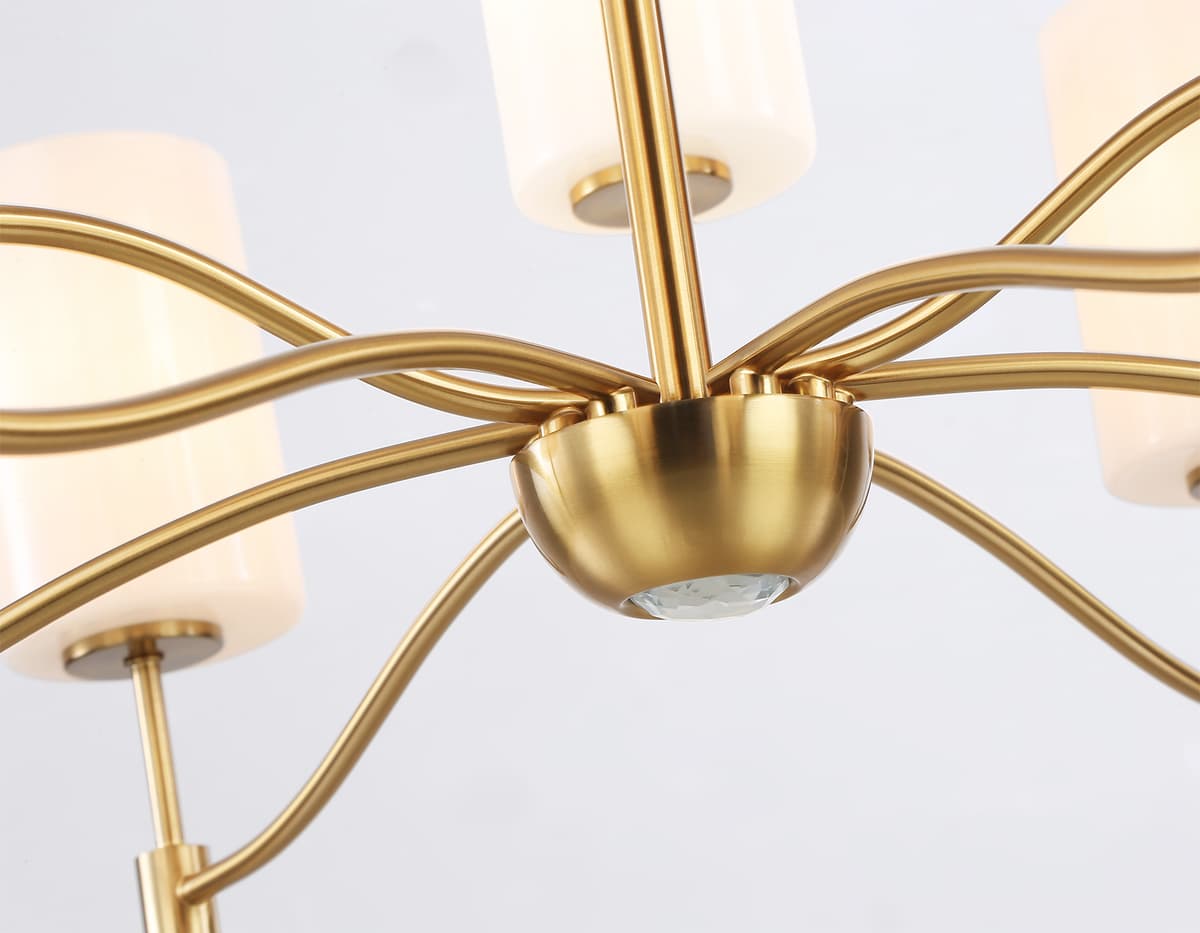 Подвесная люстра LH56054/6+3 BS/FR латунь/белый матовый E14*9 max 40W D765*1060 Ambrella Light 16