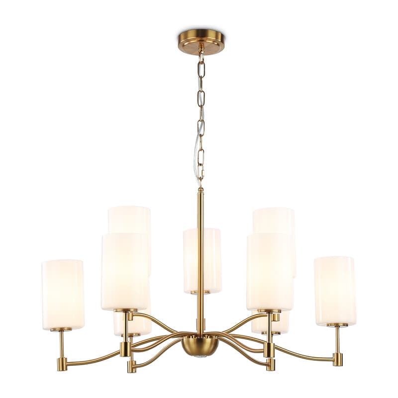 Подвесная люстра LH56054/6+3 BS/FR латунь/белый матовый E14*9 max 40W D765*1060 Ambrella Light 9