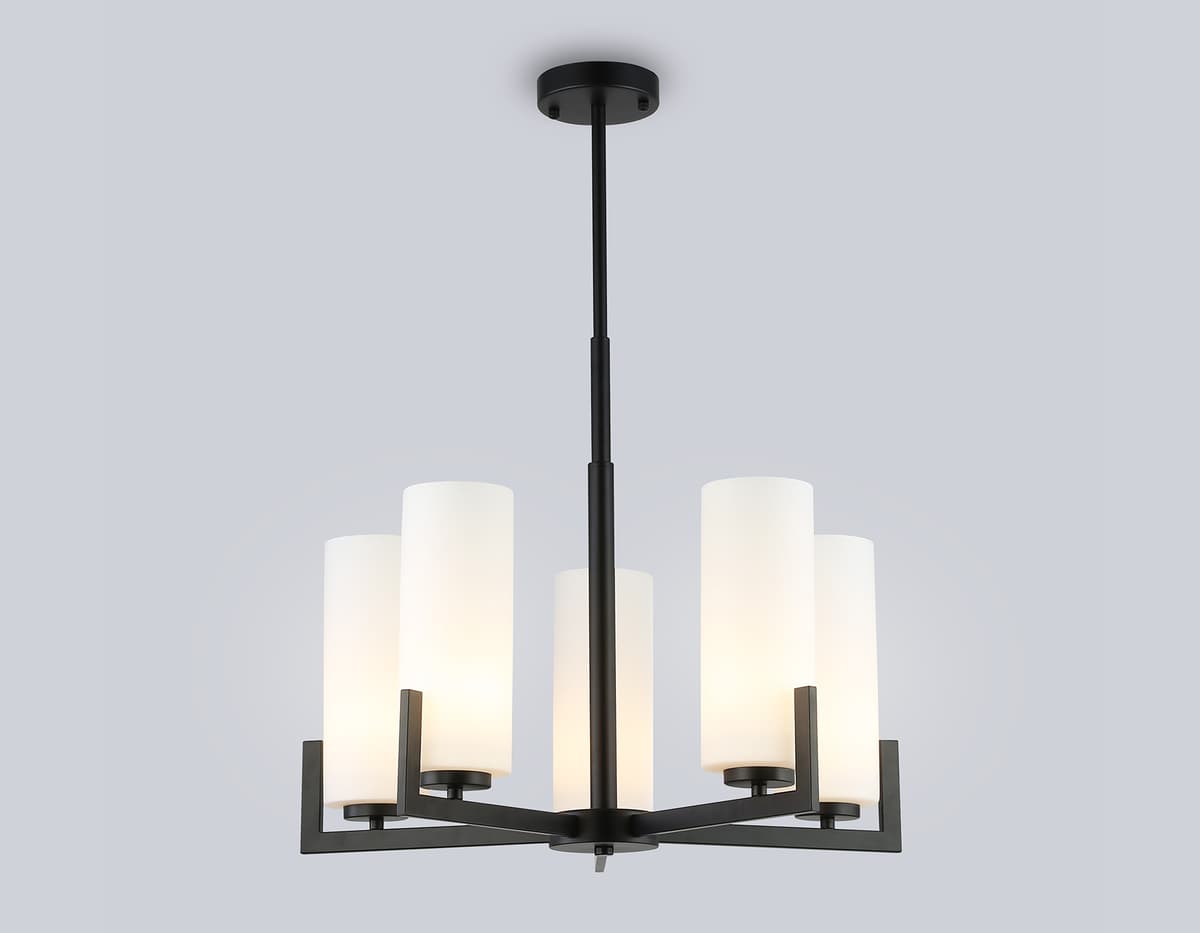 Люстра на штанге LH56057/5 BK/WH черный/белый E27*5 max 60W D600*750 Ambrella Light 9