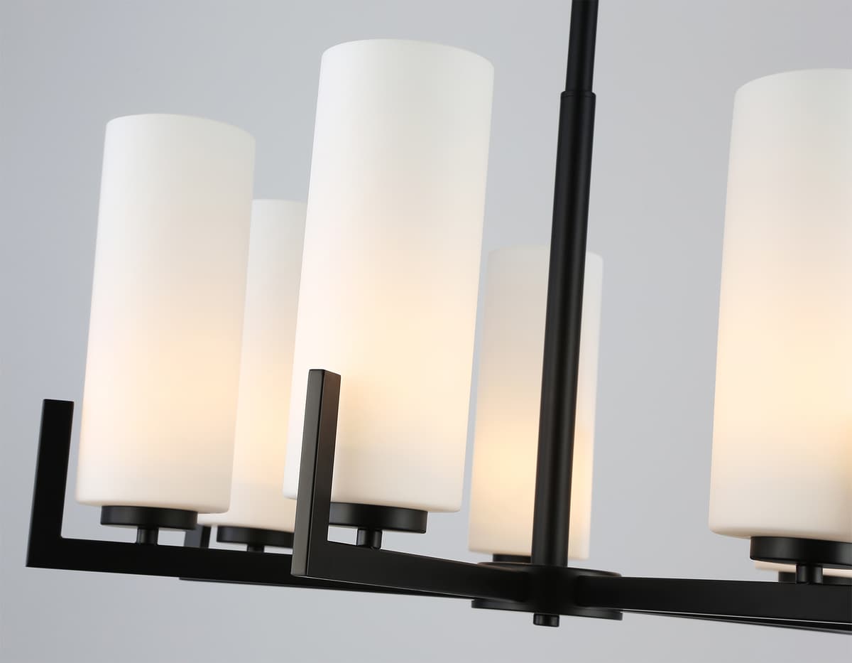 Люстра на штанге LH56058/7 BK/WH черный/белый E27*7 max 60W D700*750 Ambrella Light 12