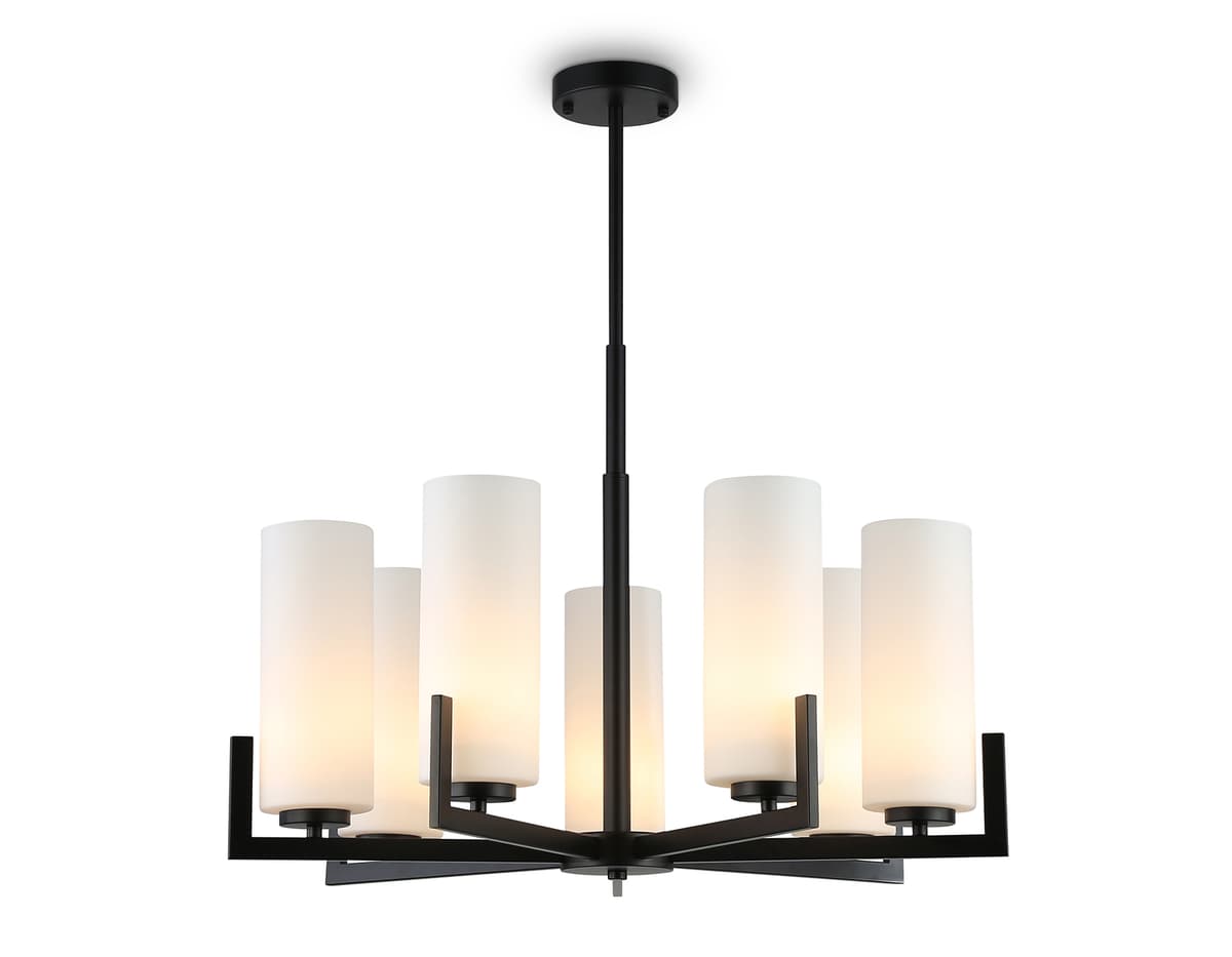 Люстра на штанге LH56058/7 BK/WH черный/белый E27*7 max 60W D700*750 Ambrella Light 8