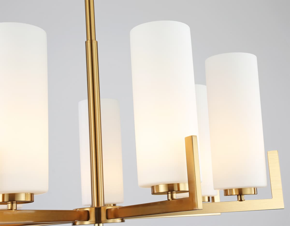 Люстра на штанге LH56064/7 BS/WH латунь/белый E27*7 max 60W D700*750 Ambrella Light 12