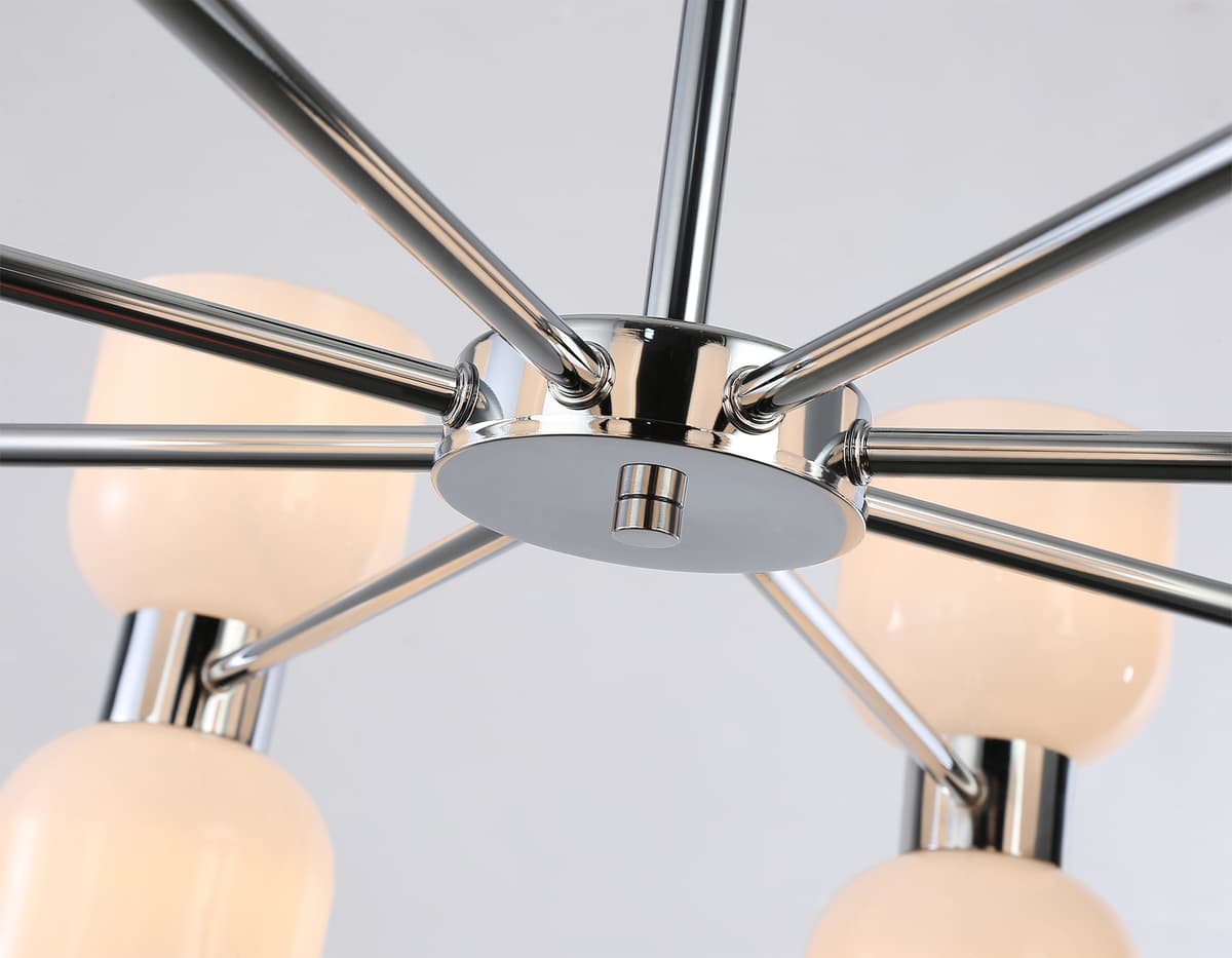 Люстра на штанге LH56085/16 СH/FR хром/белый матовый E14*16 max 40W D860*510 Ambrella Light 11