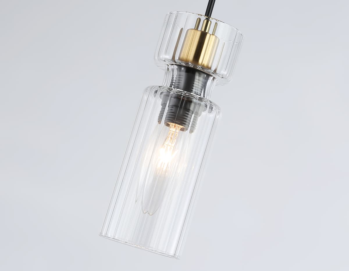 Подвесной светильник LH56111 BK/BS/CL черный/латунь/прозрачный E14 max 40W D65*1500 Ambrella Light 13