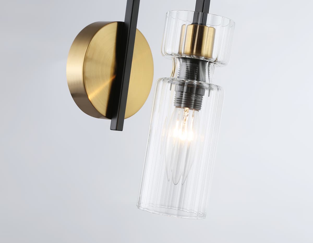 Настенный светильник LH56119 BK/BS/CL черный/латунь/прозрачный E14 max 40W 150*100*210 Ambrella Light 14