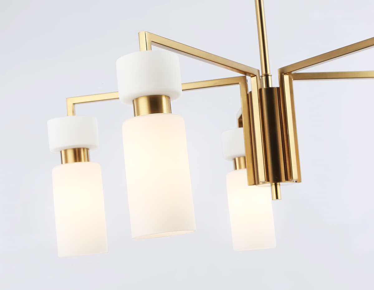 Люстра на штанге LH56124/5 BS/FR латунь/белый матовый E14*5 max 40W D605*350 Ambrella Light 13
