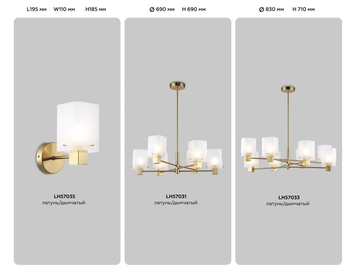 Настенный светильник LH57035 BS/SM латунь/дымчатый E14 max 40W 195*110*185 Ambrella Light 11