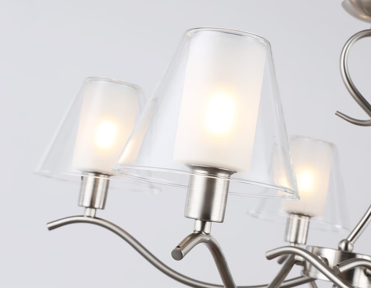 Подвесная люстра LH57081/5 SN/FR никель/белый матовый E14/5 max 40W D690*790 Ambrella Light 11
