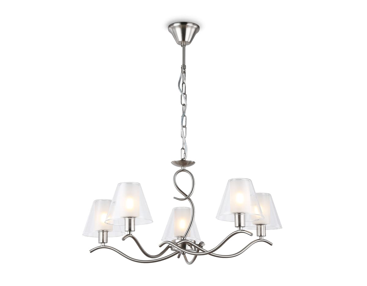Подвесная люстра LH57081/5 SN/FR никель/белый матовый E14/5 max 40W D690*790 Ambrella Light 12