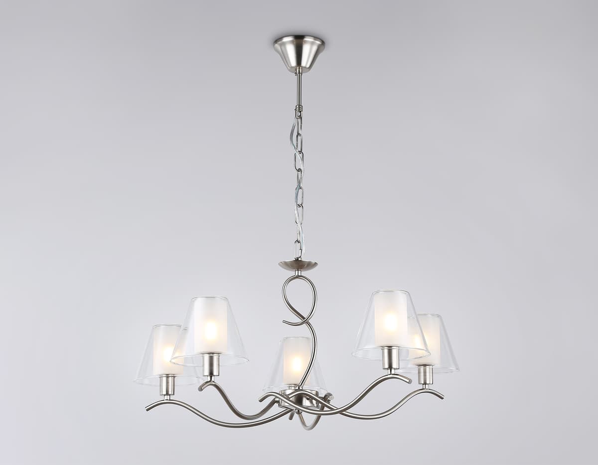 Подвесная люстра LH57081/5 SN/FR никель/белый матовый E14/5 max 40W D690*790 Ambrella Light 13