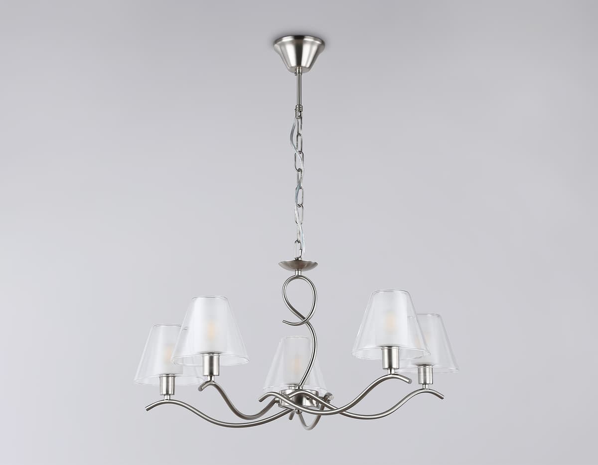 Подвесная люстра LH57081/5 SN/FR никель/белый матовый E14/5 max 40W D690*790 Ambrella Light 14