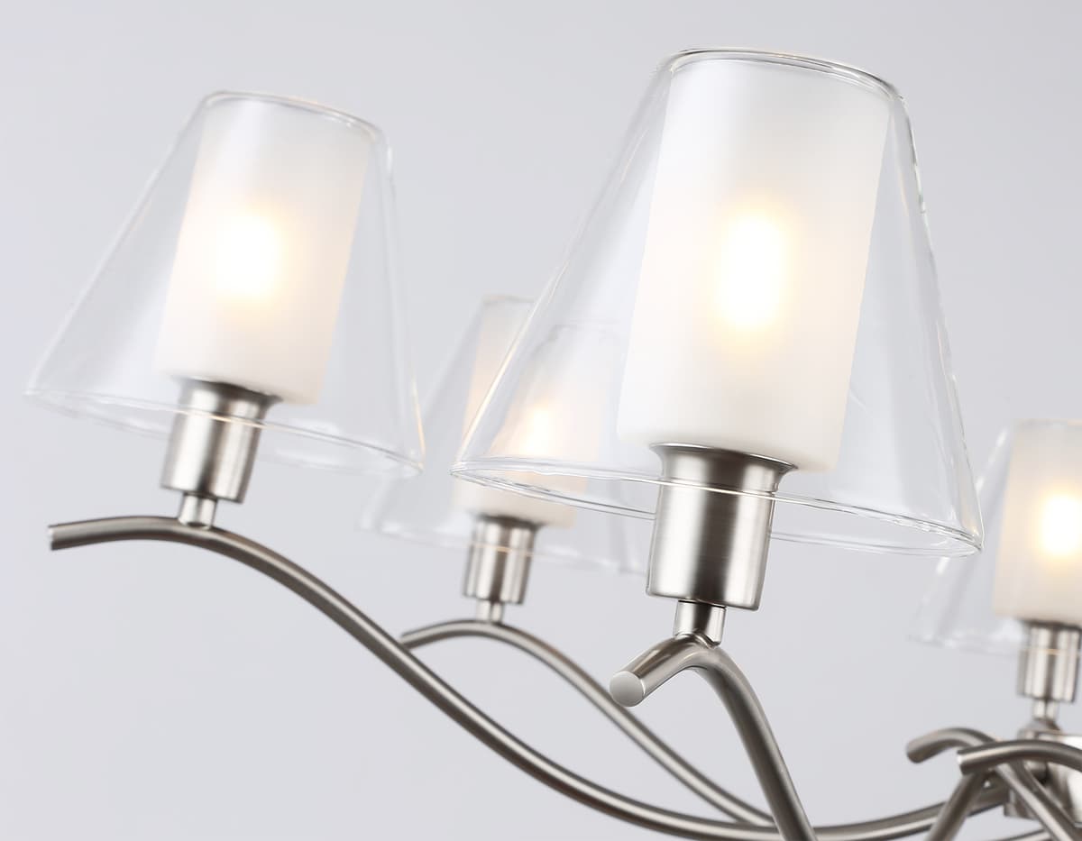 Подвесная люстра LH57083/7 SN/FR никель/белый матовый E14/7 max 40W D840*790 Ambrella Light 11