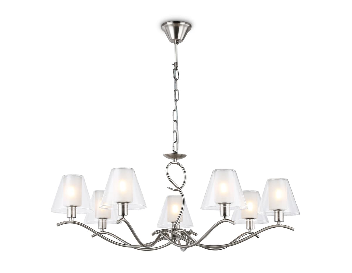 Подвесная люстра LH57083/7 SN/FR никель/белый матовый E14/7 max 40W D840*790 Ambrella Light 12