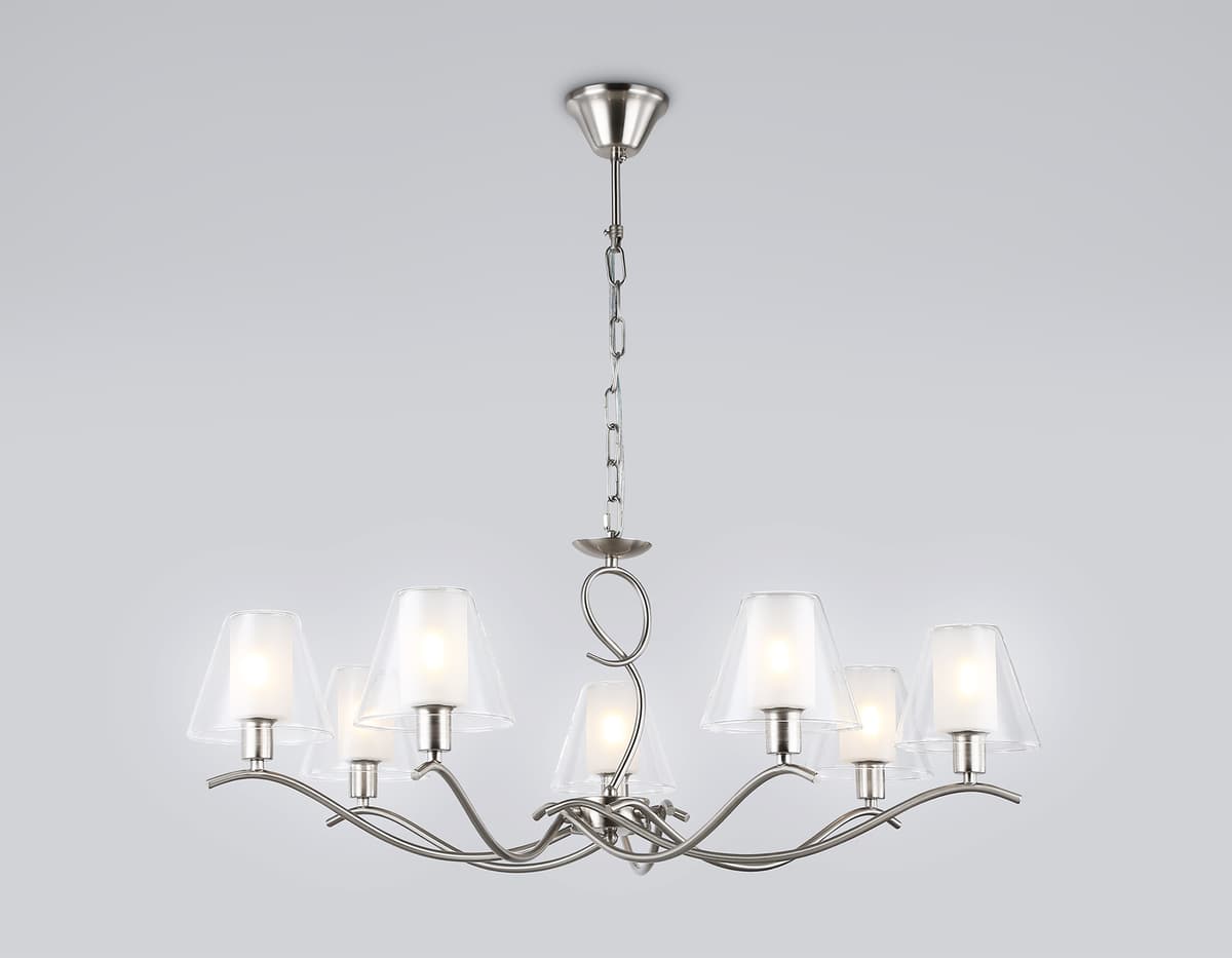 Подвесная люстра LH57083/7 SN/FR никель/белый матовый E14/7 max 40W D840*790 Ambrella Light 13