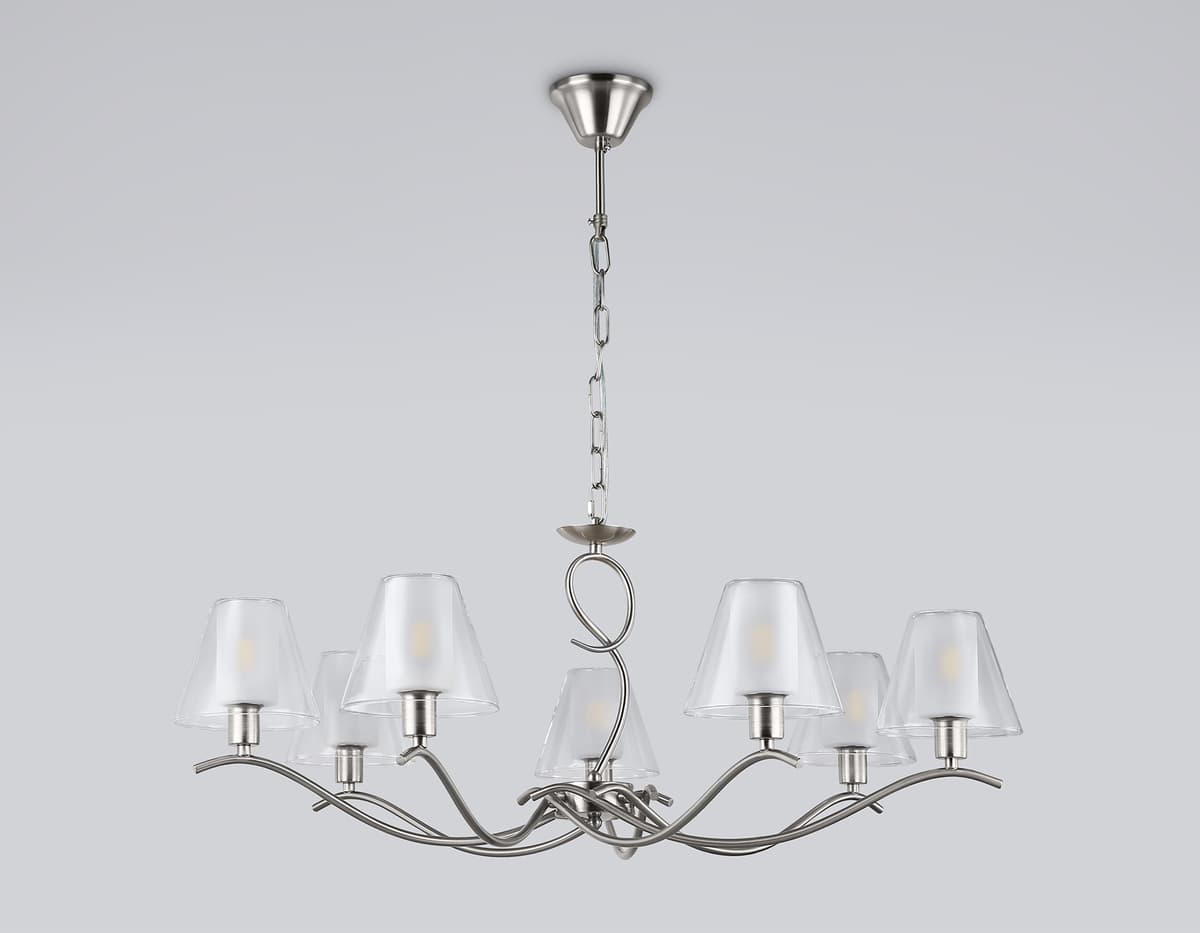 Подвесная люстра LH57083/7 SN/FR никель/белый матовый E14/7 max 40W D840*790 Ambrella Light 14