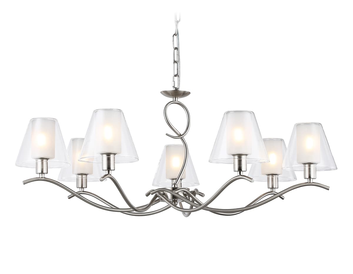 Подвесная люстра LH57083/7 SN/FR никель/белый матовый E14/7 max 40W D840*790 Ambrella Light 9