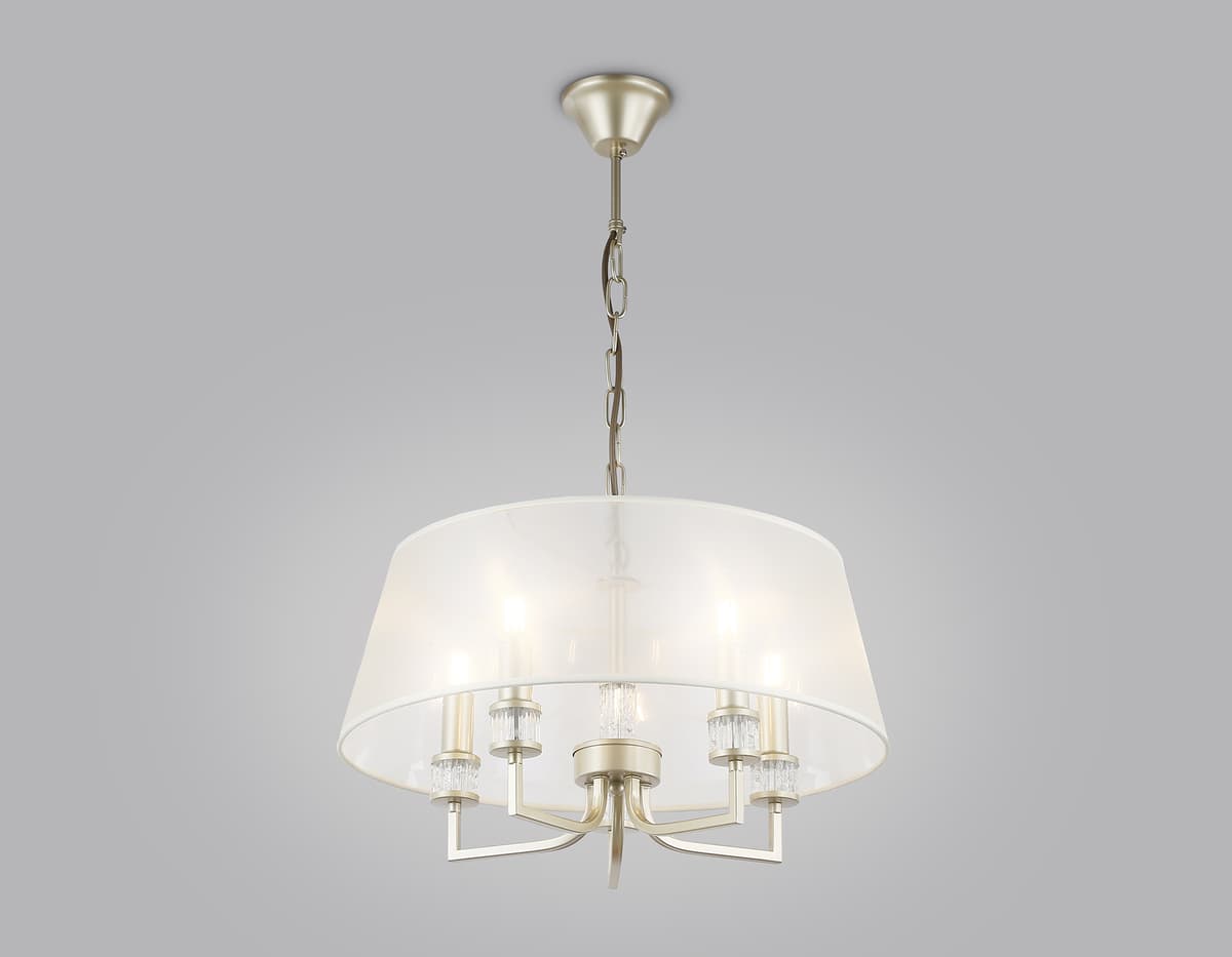 Подвесная люстра с абажуром LH71211/5 CGD золото E14/5 max 40W D500*700 Ambrella Light 13
