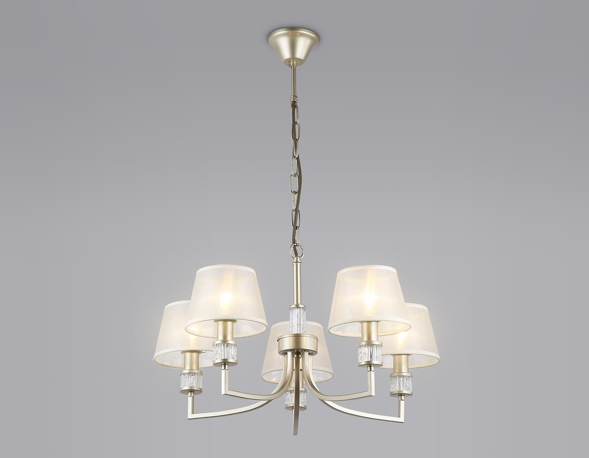 Подвесная люстра с абажурами LH71214/5 CGD золото E14/5 max 40W D620*740 Ambrella Light 13
