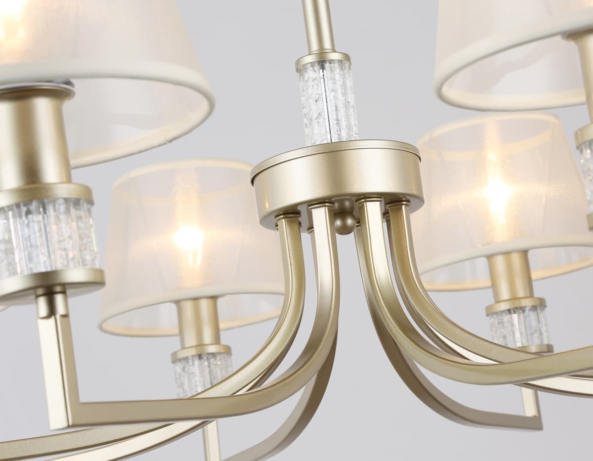 Подвесная люстра с абажурами LH71217/8 CGD золото E14/8 max 40W D790*750 Ambrella Light 10
