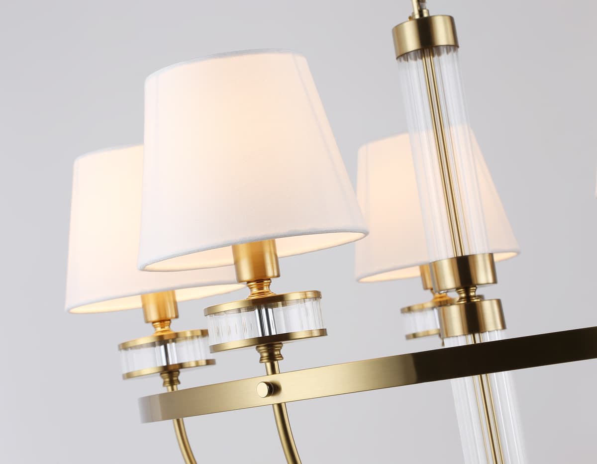Подвесная люстра с абажурами LH71251/5 BS/WH латунь/белый E14/5 max 40W D700*990 Ambrella Light 10
