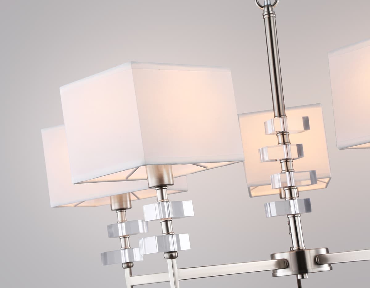 Подвесная люстра с абажурами LH71321/5 SN/WH никель/белый E14/5 max 40W D700*850 Ambrella Light 12