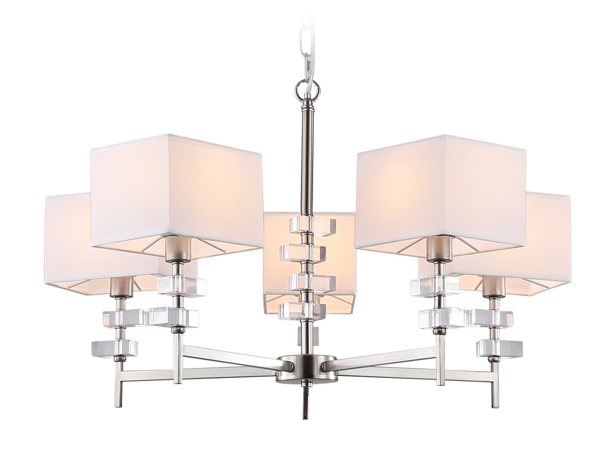 Подвесная люстра с абажурами LH71321/5 SN/WH никель/белый E14/5 max 40W D700*850 Ambrella Light 9