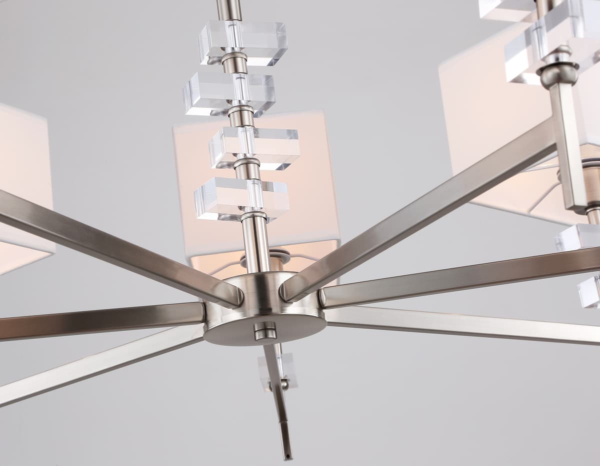 Подвесная люстра с абажурами LH71323/7 SN/WH никель/белый E14/7 max 40W D860*850 Ambrella Light 10