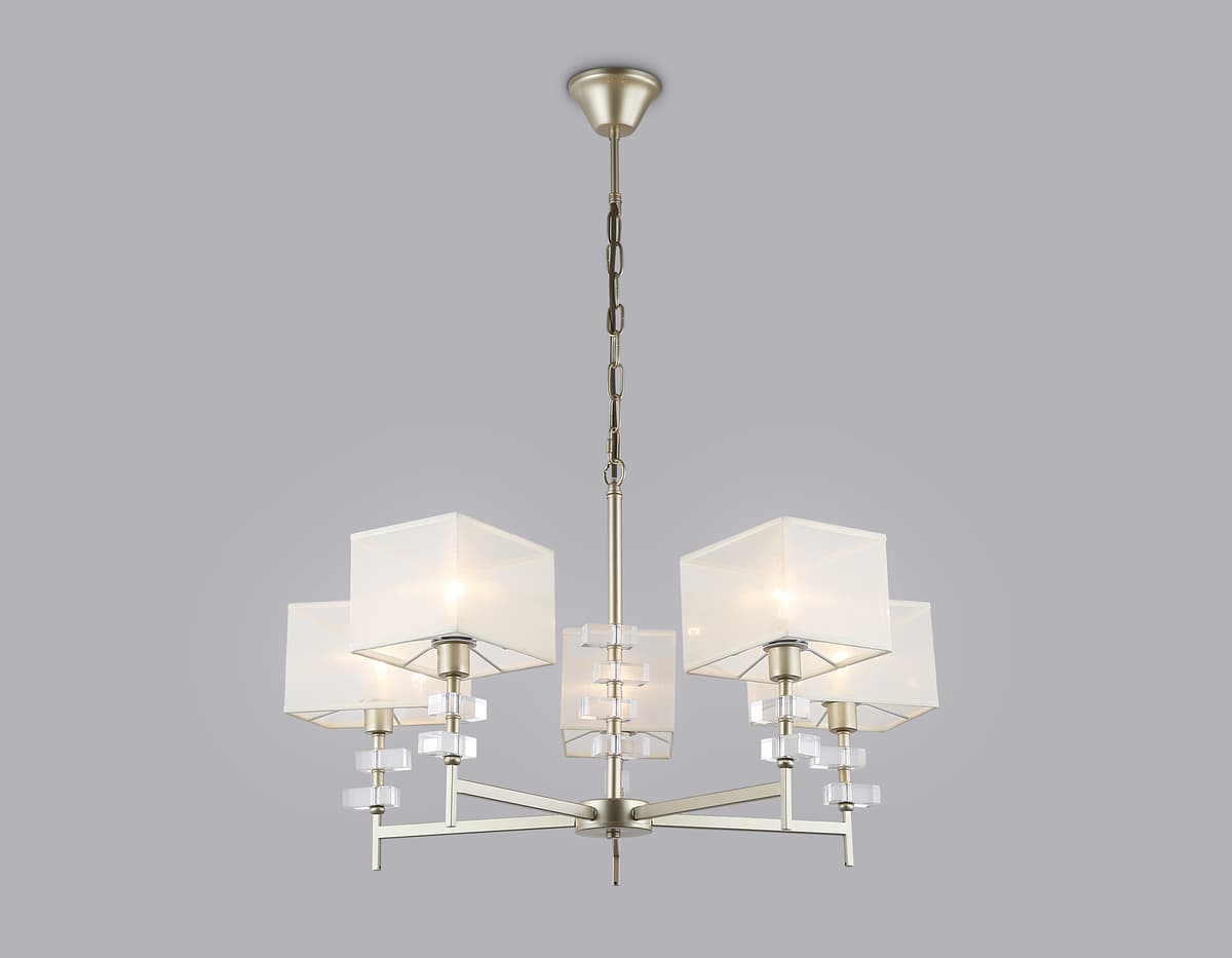 Подвесная люстра с абажурами LH71331/5 CGD золото E14/5 max 40W D700*850 Ambrella Light 12