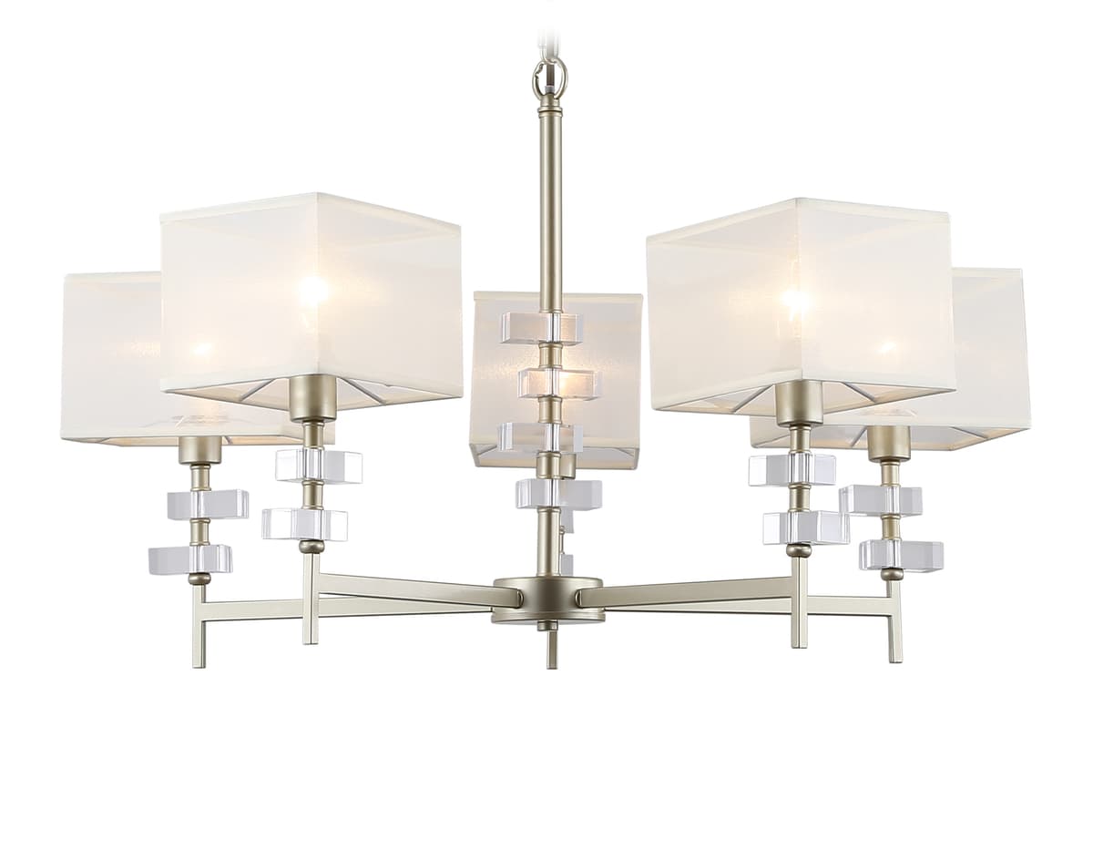 Подвесная люстра с абажурами LH71331/5 CGD золото E14/5 max 40W D700*850 Ambrella Light 8