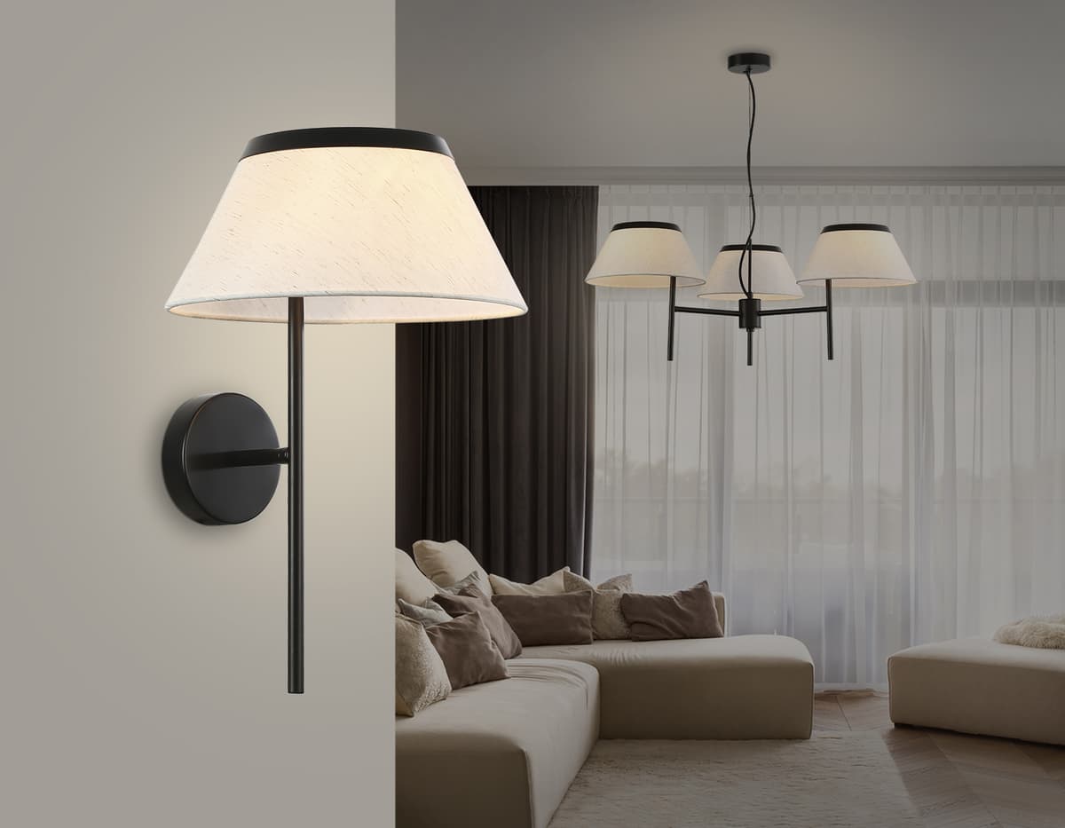 Настенный светильник с абажуром LH72455 BK/WH черный/белый Е14 max 40W 300*260*400 Ambrella Light 14