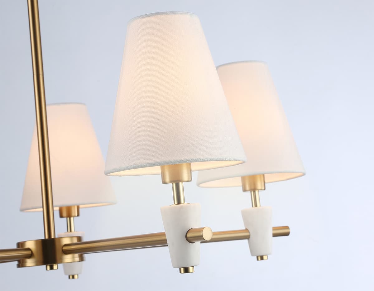 Люстра на штанге LH75044/5 BS/WH латунь/белый E14*5 max 40W D700*580 Ambrella Light 11