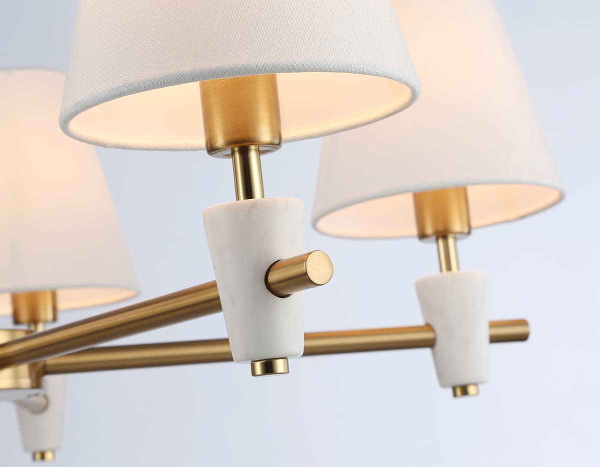 Люстра на штанге LH75044/5 BS/WH латунь/белый E14*5 max 40W D700*580 Ambrella Light 12