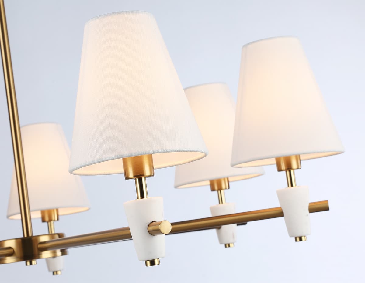 Люстра на штанге LH75045/7 BS/WH латунь/белый E14*7 max 40W D840*580 Ambrella Light 11