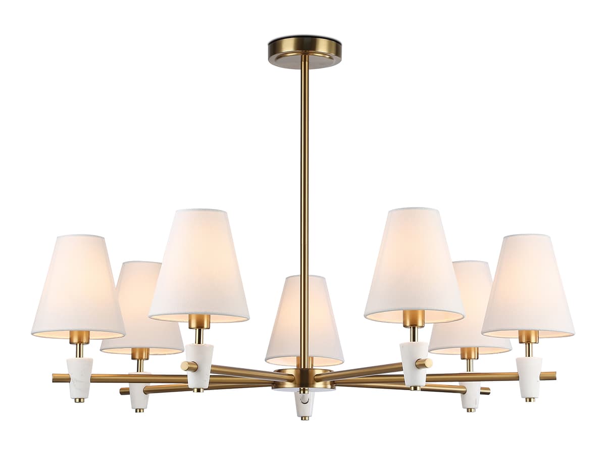 Люстра на штанге LH75045/7 BS/WH латунь/белый E14*7 max 40W D840*580 Ambrella Light 8
