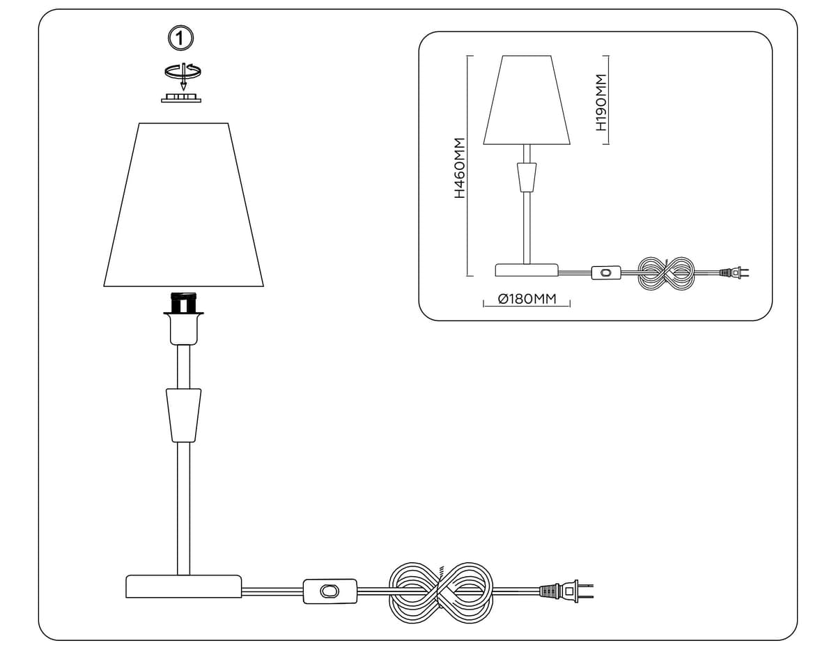 Настольная лампа с абажуром LH75057 BS/GN латунь/зеленый E14 max 40W D180*460 Ambrella Light 11