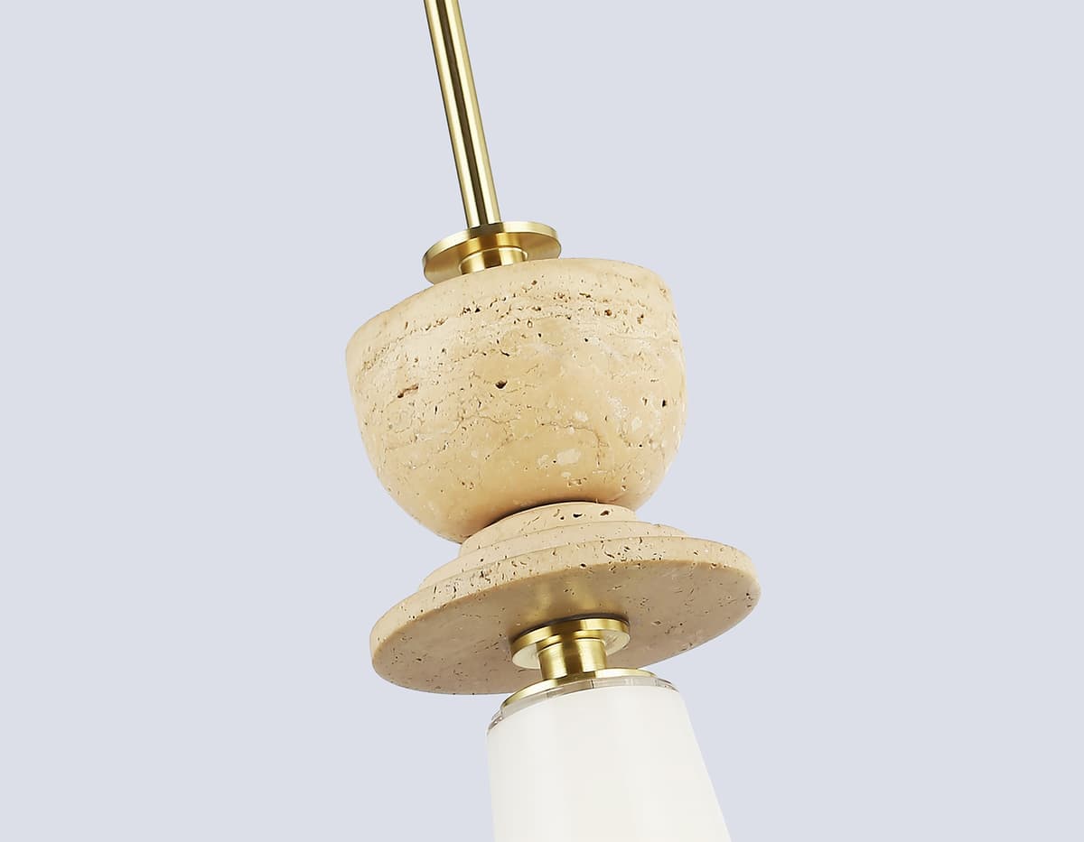 Подвесной светильник с травертином LH75365 GD/WH золото/белый G9 max 28W D70*1490 Ambrella Light 13