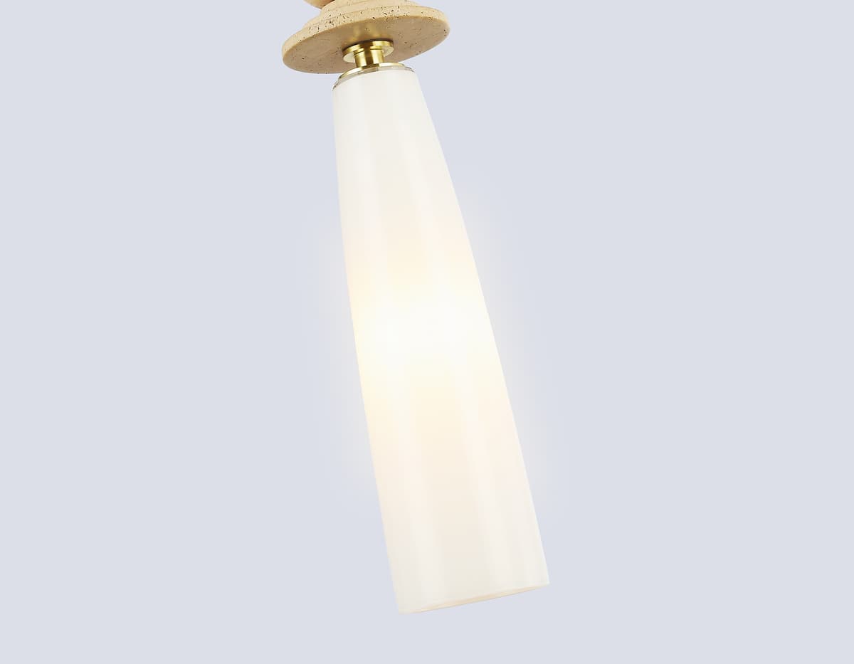 Подвесной светильник с травертином LH75365 GD/WH золото/белый G9 max 28W D70*1490 Ambrella Light 14