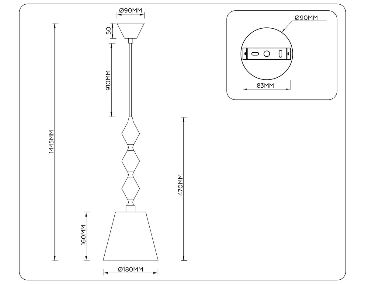 Подвесной светильник с абажуром LH75405 GD/GR золото/серый E14 max 40W 180*1445 Ambrella Light 16