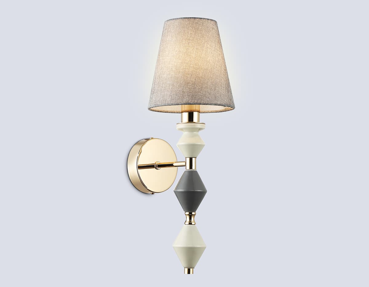 Настенный светильник с абажуром LH75409 GD/GR золото/серый E14 max 40W 150*180*415 Ambrella Light 10