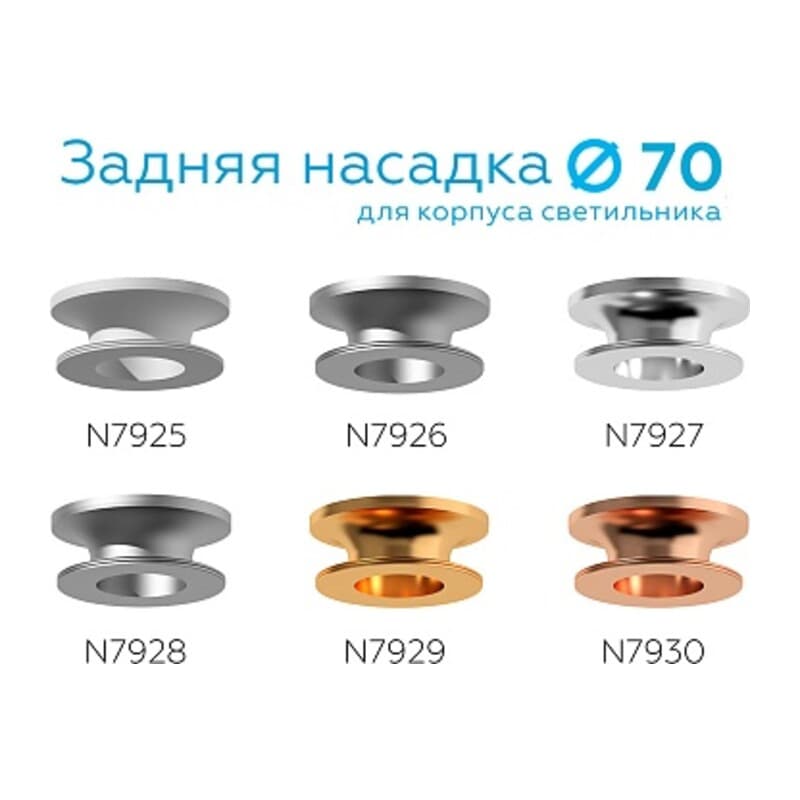 Насадка задняя накладная для корпуса светильника с диаметром отверстия D70mm N7929 PYG золото желтое полированное D70*H28mm Out25mm Ambrella Light 10