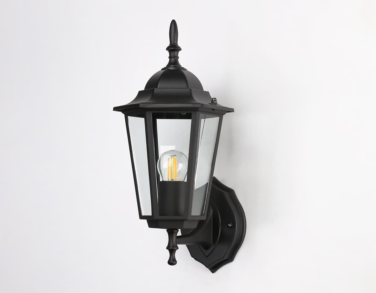 Уличный настенный светильник ST2010 BK/CL черный/прозрачный IP54 E27 max 40W 360*150*210 Ambrella Light 10