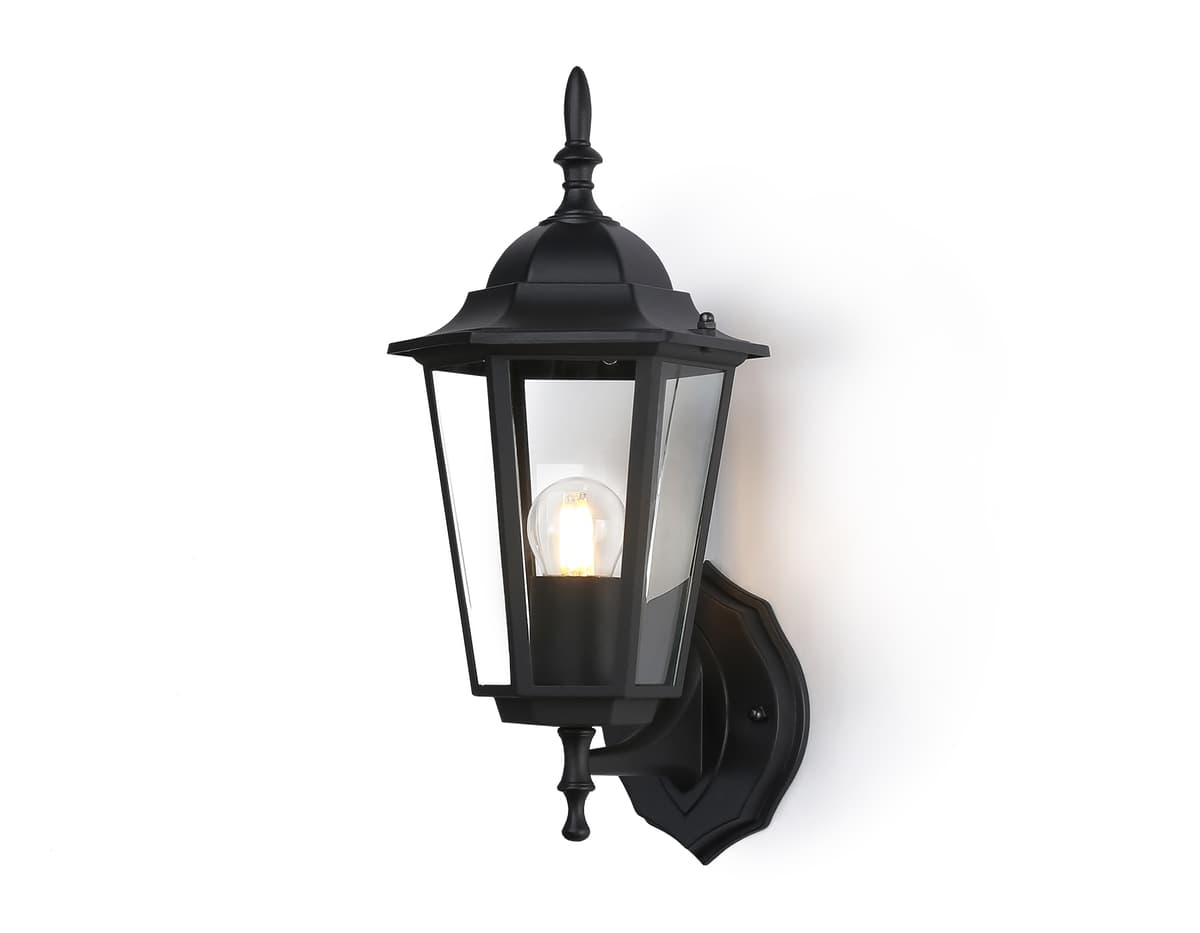 Уличный настенный светильник ST2010 BK/CL черный/прозрачный IP54 E27 max 40W 360*150*210 Ambrella Light 6