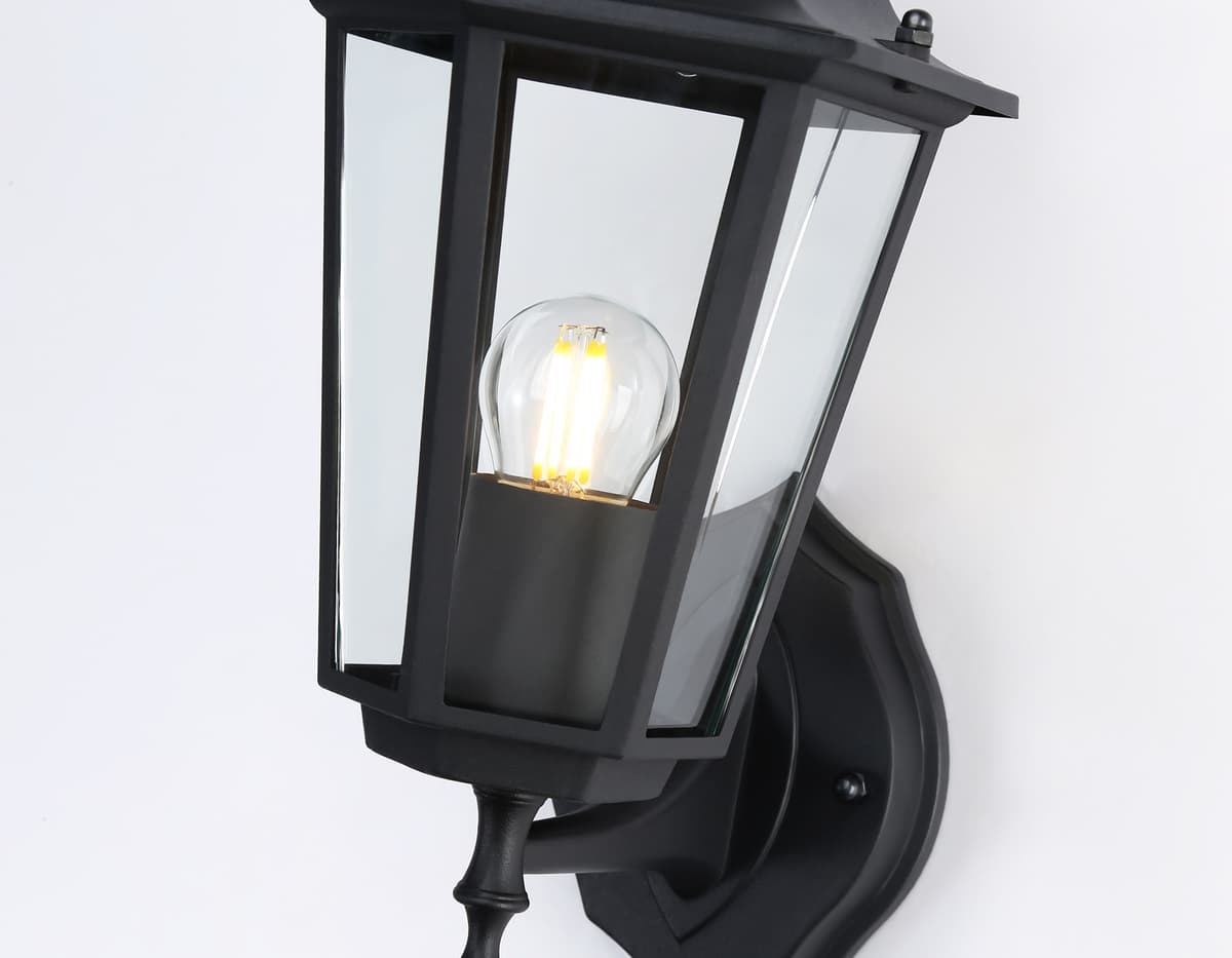 Уличный настенный светильник ST2010 BK/CL черный/прозрачный IP54 E27 max 40W 360*150*210 Ambrella Light 7