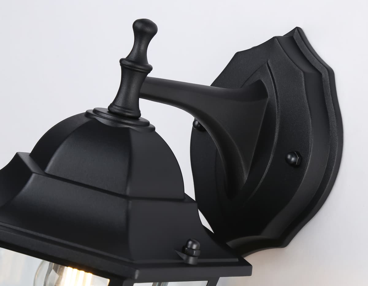Уличный настенный светильник ST2018 BK/CL черный/прозрачный IP54 E27 max 40W 360*150*210 Ambrella Light 8