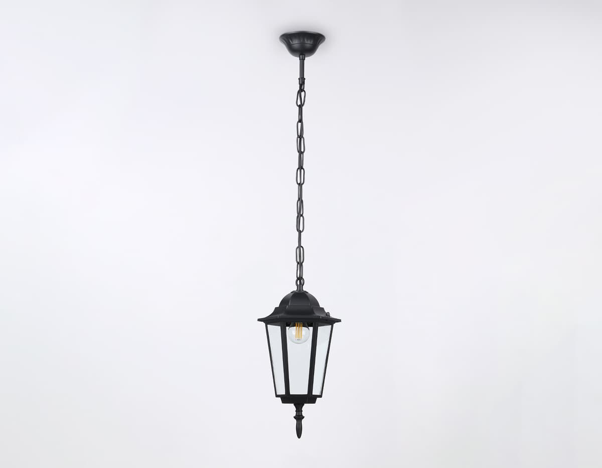 Уличный подвесной светильник ST2029 BK/CL черный/прозрачный IP54 E27 max 40W D150*780 Ambrella Light 11