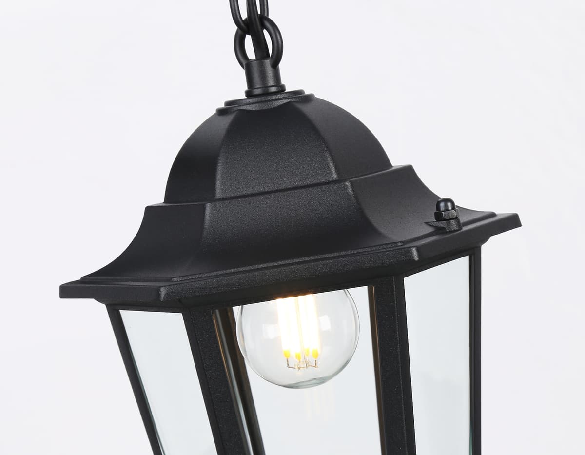 Уличный подвесной светильник ST2029 BK/CL черный/прозрачный IP54 E27 max 40W D150*780 Ambrella Light 8