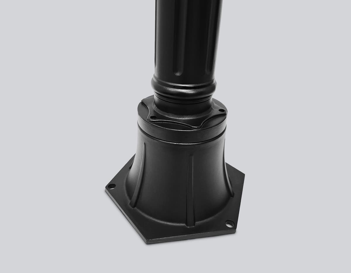 Уличный ландшафтный светильник ST2037 BK/CL черный/прозрачный IP54 E27 max 40W D150*1100 Ambrella Light 6