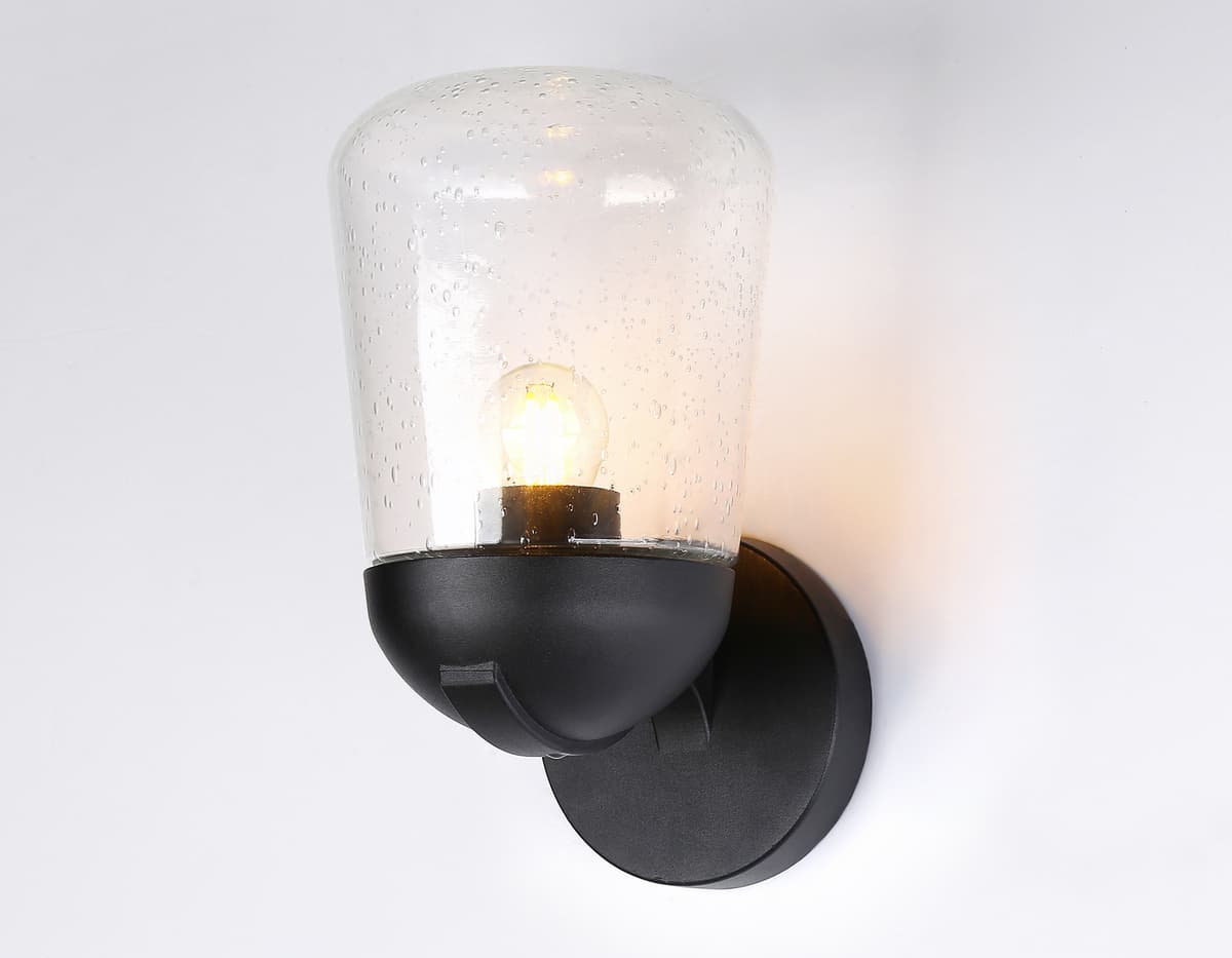 Уличный настенный светильник ST2081 BK/CL черный/прозрачный IP54 E27 max 40W 260*150*185 Ambrella Light 7