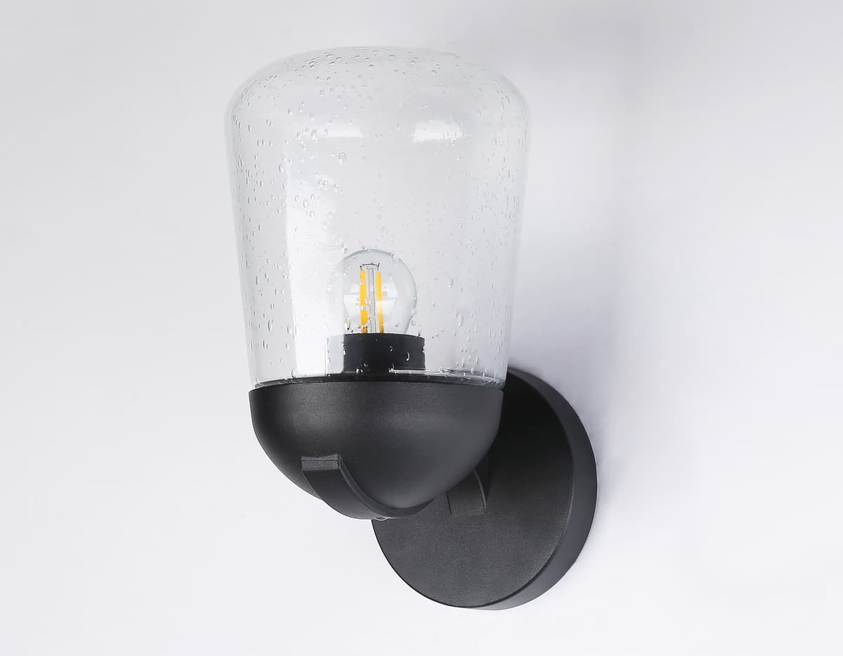 Уличный настенный светильник ST2081 BK/CL черный/прозрачный IP54 E27 max 40W 260*150*185 Ambrella Light 8