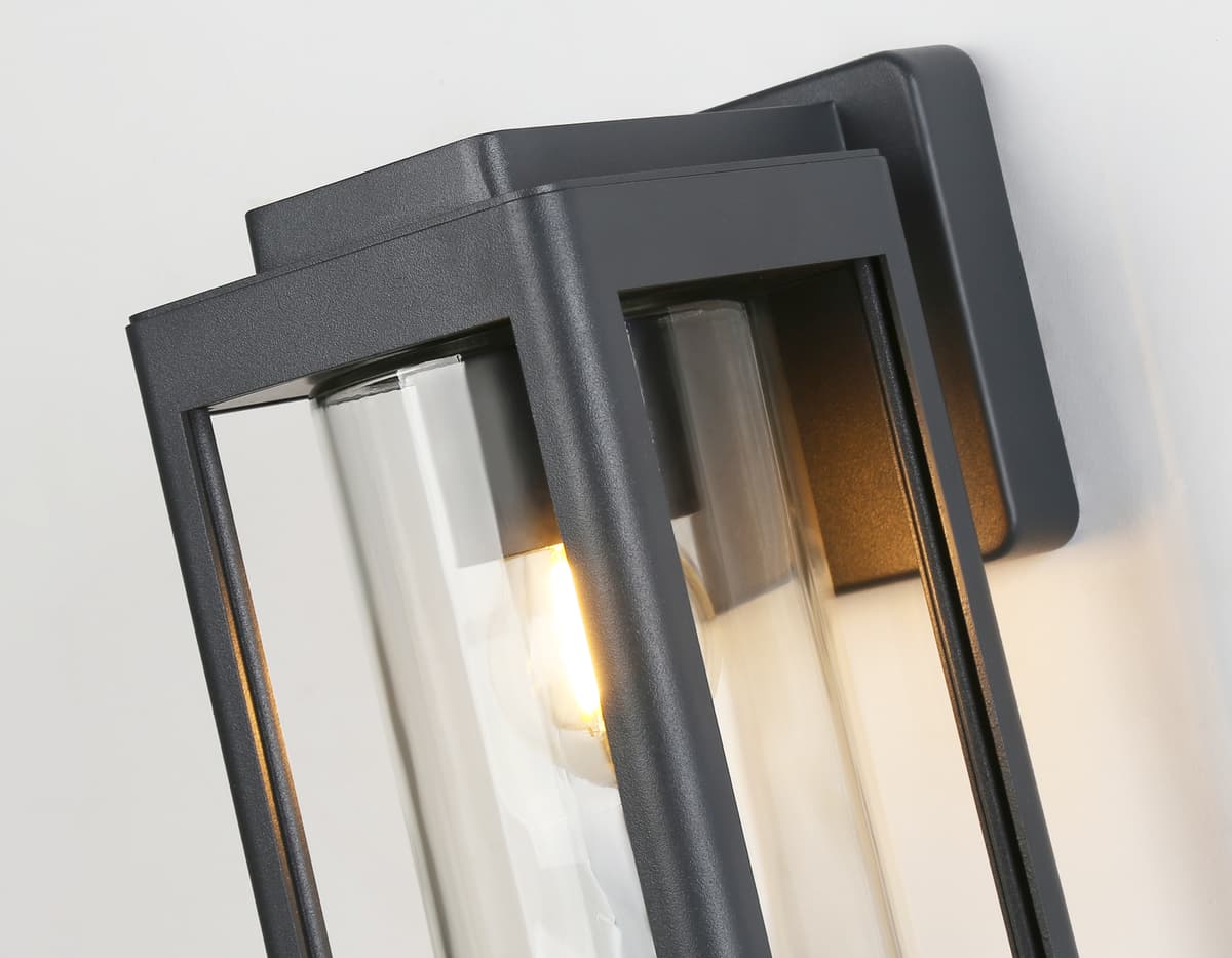 Уличный настенный светильник ST2404 GR/CL серый/прозрачный IP54 E27 max 40W 245*110*150 Ambrella Light 6